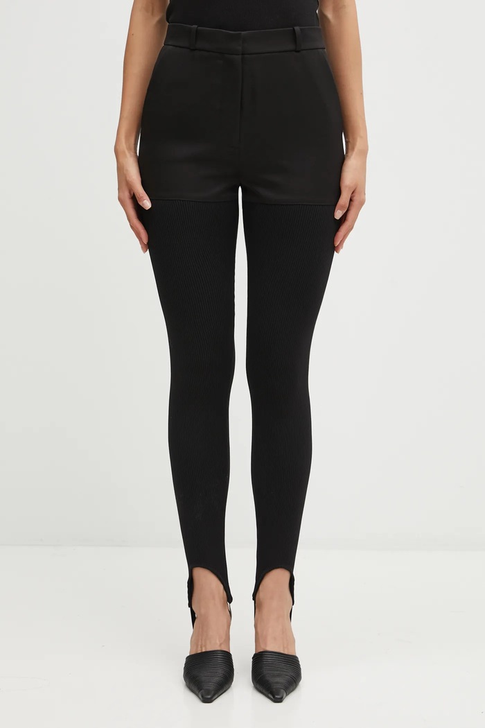 Coperni pantaloni Hybrid Rib tricotaj negru COPP138F3004