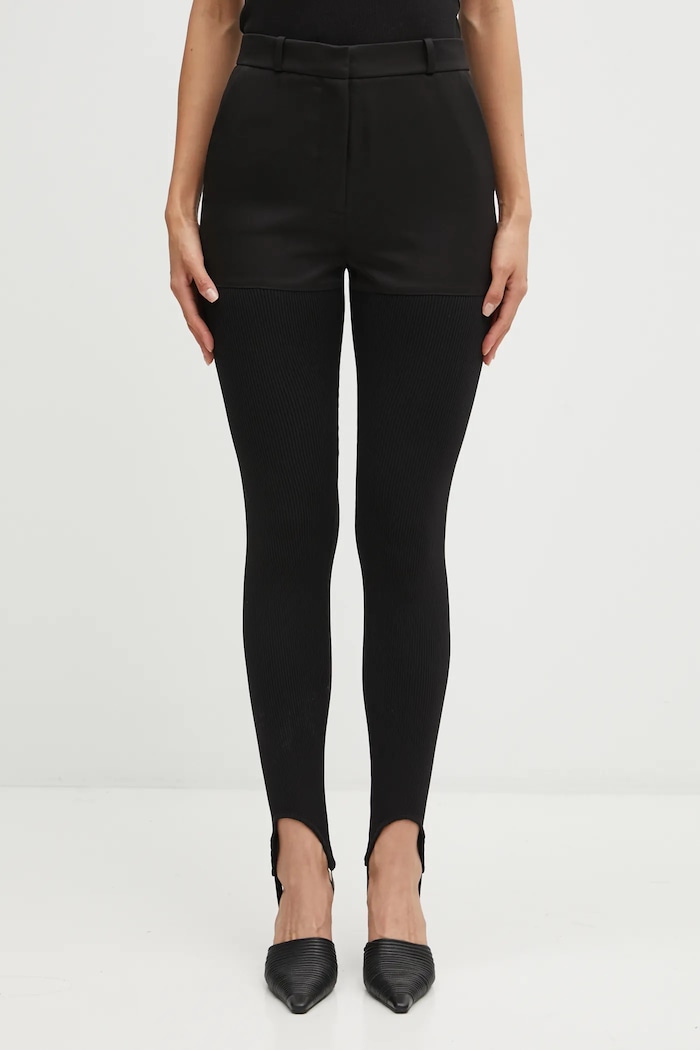 Coperni pantaloni Hybrid Rib tricotaj negru COPP138F3004