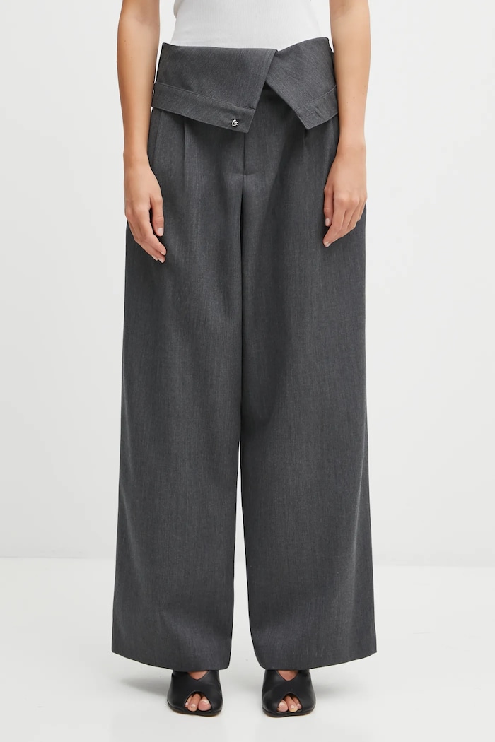 JW Anderson wool trousers Fold Over wool gray TR0414.PG1821