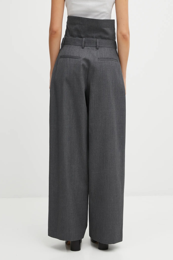 Clothing JW Anderson wool trousers Fold Over TR0414.PG1821 gray