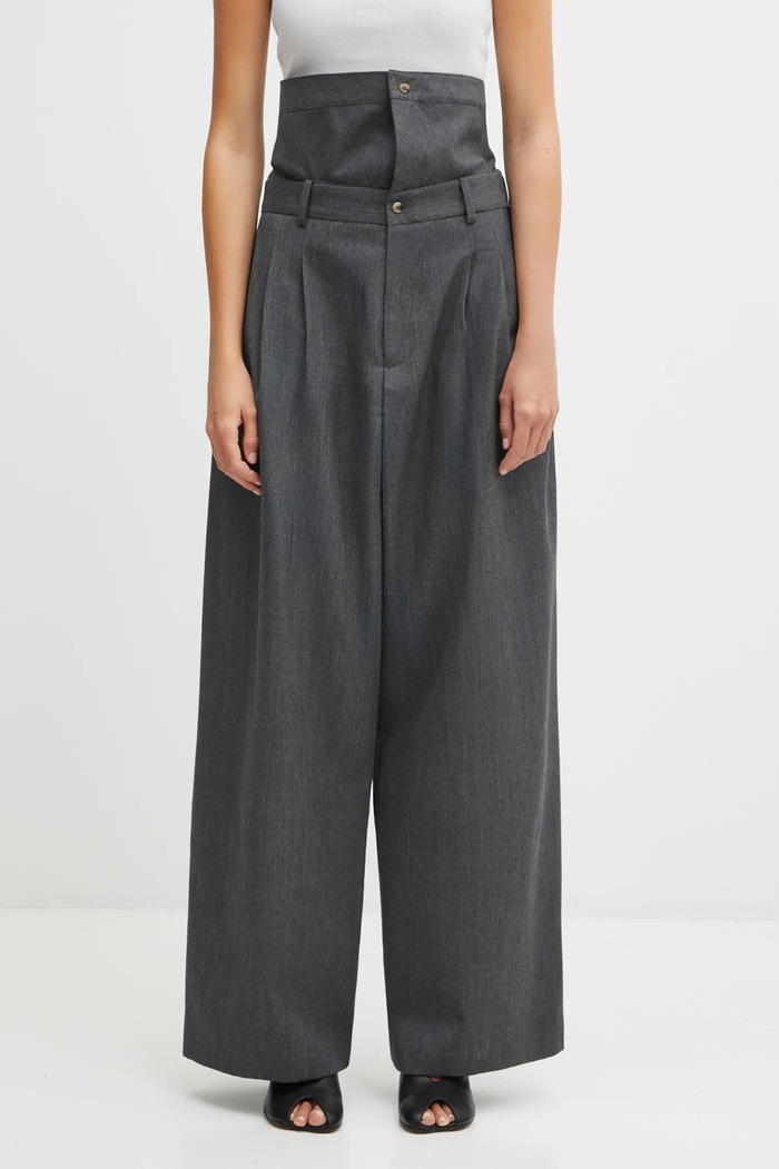 JW Anderson wool trousers Fold Over gray TR0414.PG1821