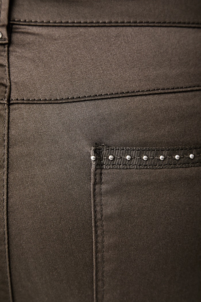 Spodnie slim fit damskie z bawełną Morgan PALAO brązowy