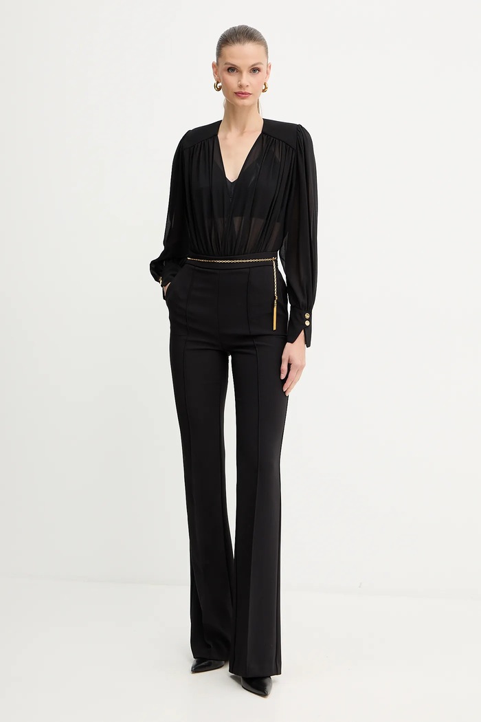 Nohavice Elisabetta Franchi PA14157E2 čierna AW25