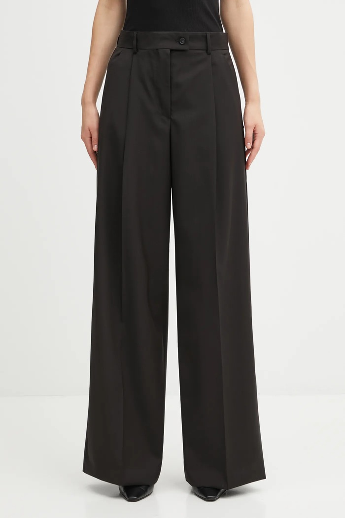 Sportmax wool trousers VELA plain brown 2522136021600