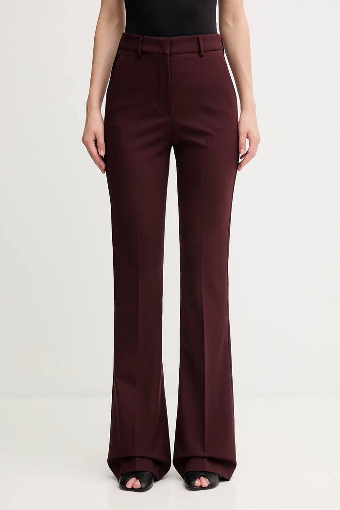 Sportmax Παντελόνι με προσθήκη μαλλιού Sportmax FEBE μπορντό 2522136082600
