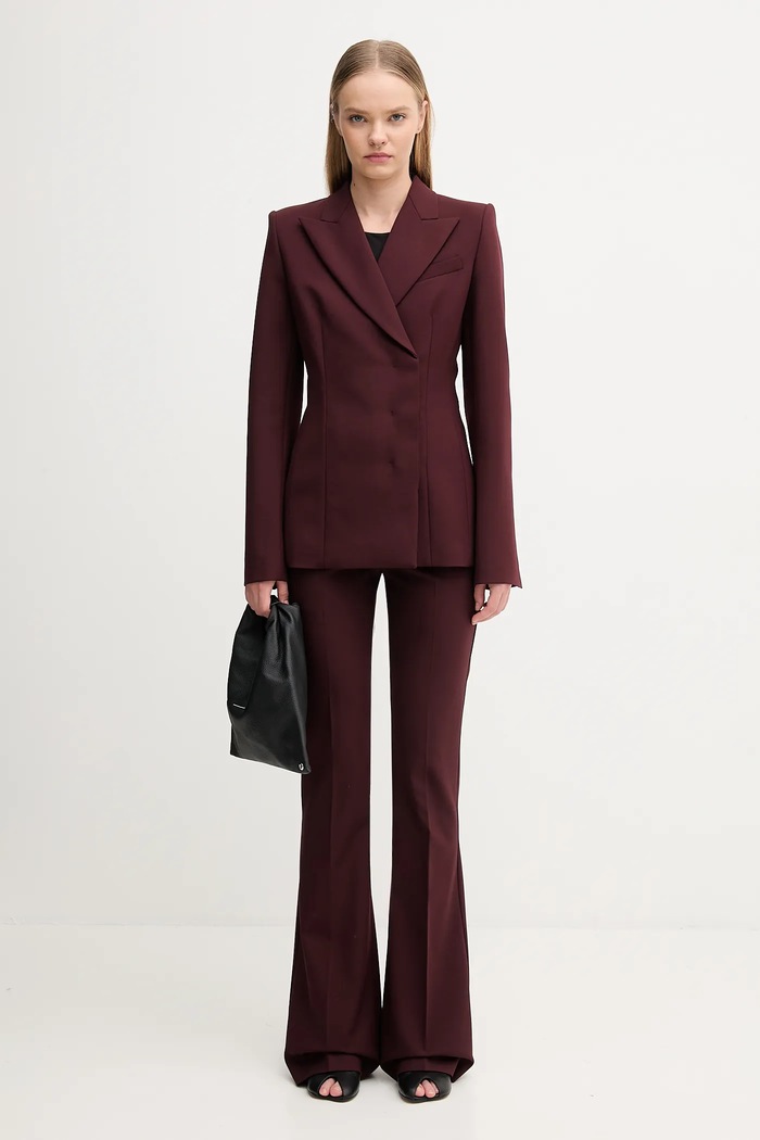 Παντελόνι με προσθήκη μαλλιού Sportmax FEBE Sportmax μπορντό 2522136082600