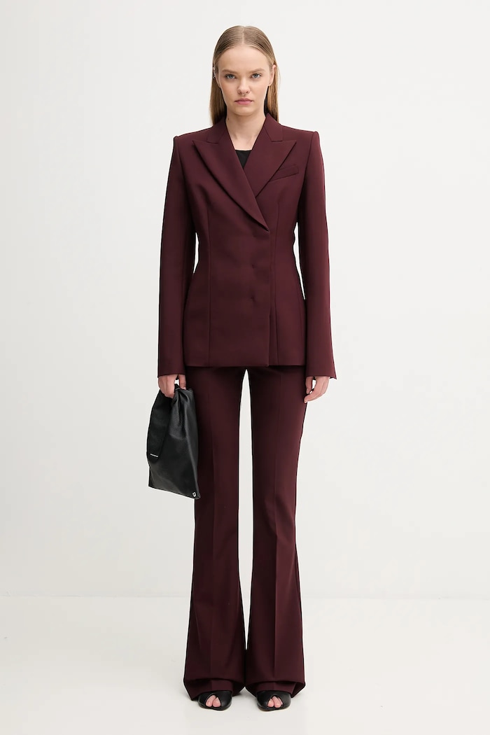 Παντελόνι με προσθήκη μαλλιού Sportmax FEBE Sportmax μπορντό 2522136082600