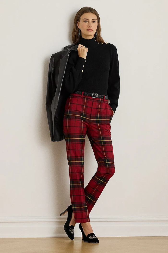 Дрехи Панталон с вълна Lauren Ralph Lauren 200979949 червен