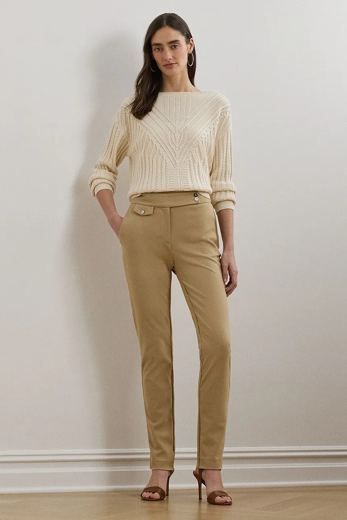 Lauren Ralph Lauren spodnie 200980023 beżowy AW25