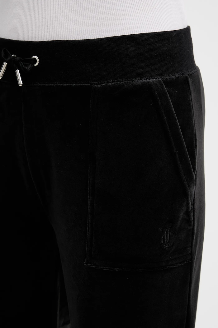 Juicy Couture spodnie dresowe welurowe czarny JCBBJ225802