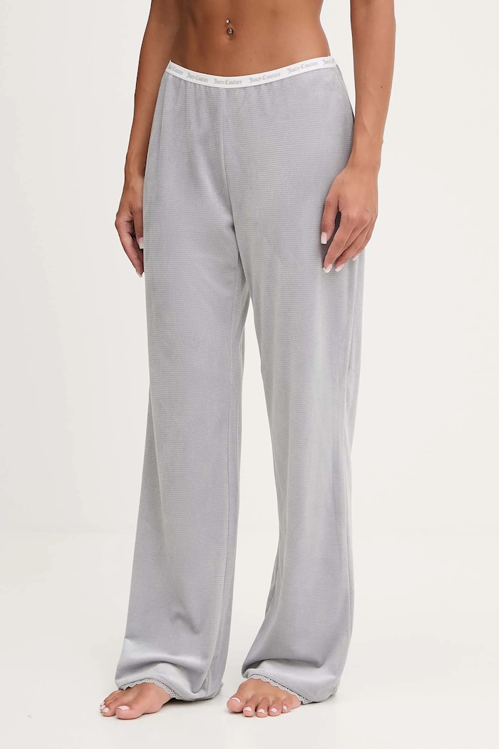 Nohavice Juicy Couture s elastanom sivá JCLBJ225508
