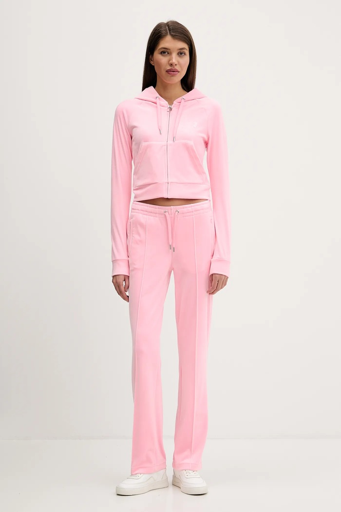 Βελούδινο παντελόνι φόρμας Juicy Couture JCWBJ225307 ροζ SS26