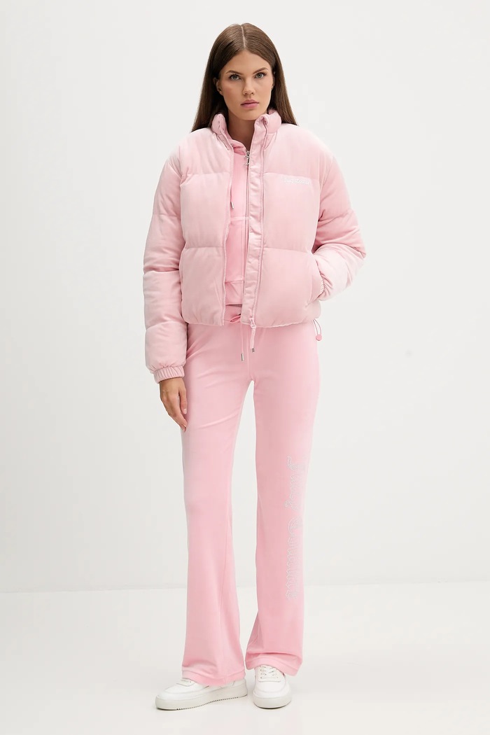 Juicy Couture spodnie dresowe welurowe JCWBJ225311 różowy SS26
