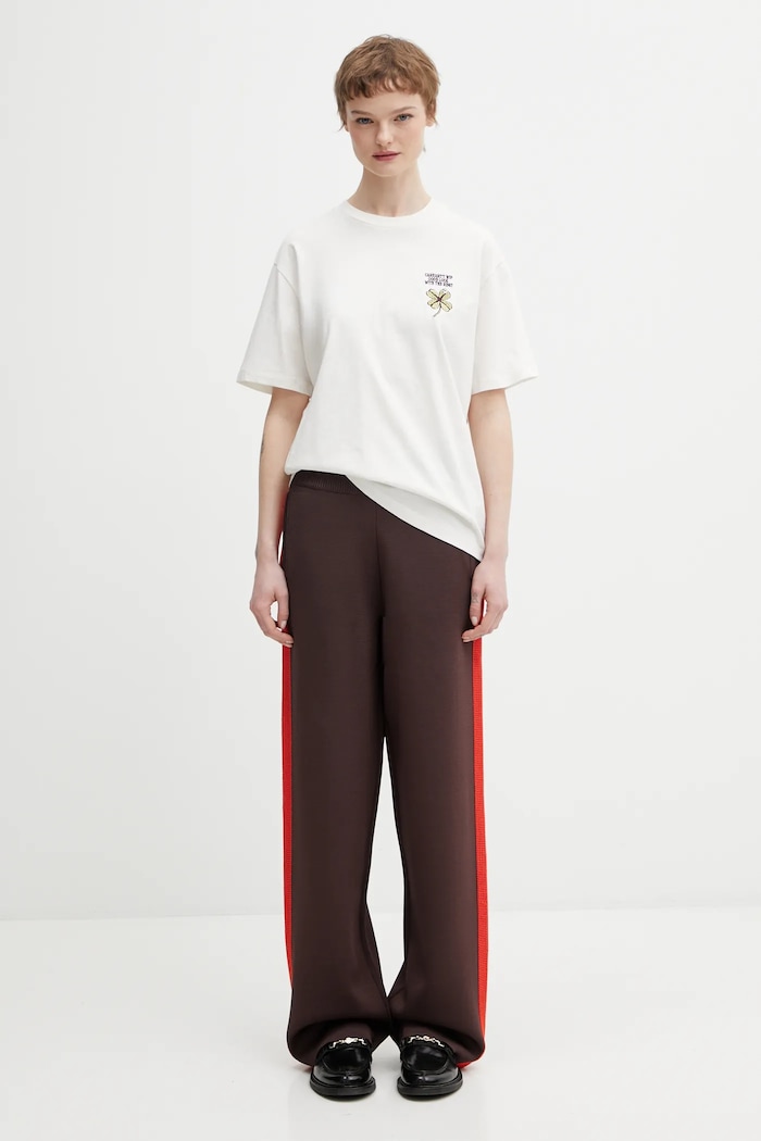 Wales Bonner pantaloni Tide Track Pant UA25KN02.VI05.801 maro