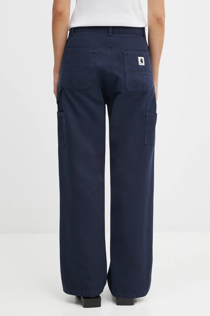 Oblečenie Bavlnené nohavice Carhartt WIP W' Pierce Pant Straight I034829.1C4O tmavomodrá