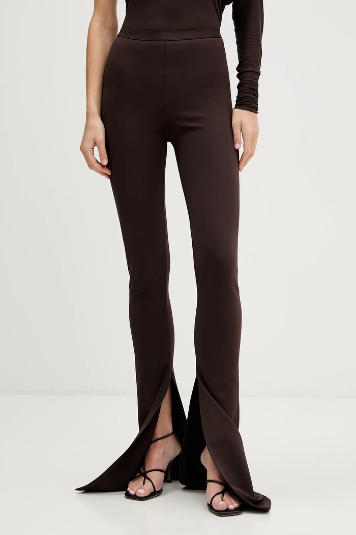 Rick Owens Lilies spodnie Carmen z elastanem brązowy LI02E3331.JCVS