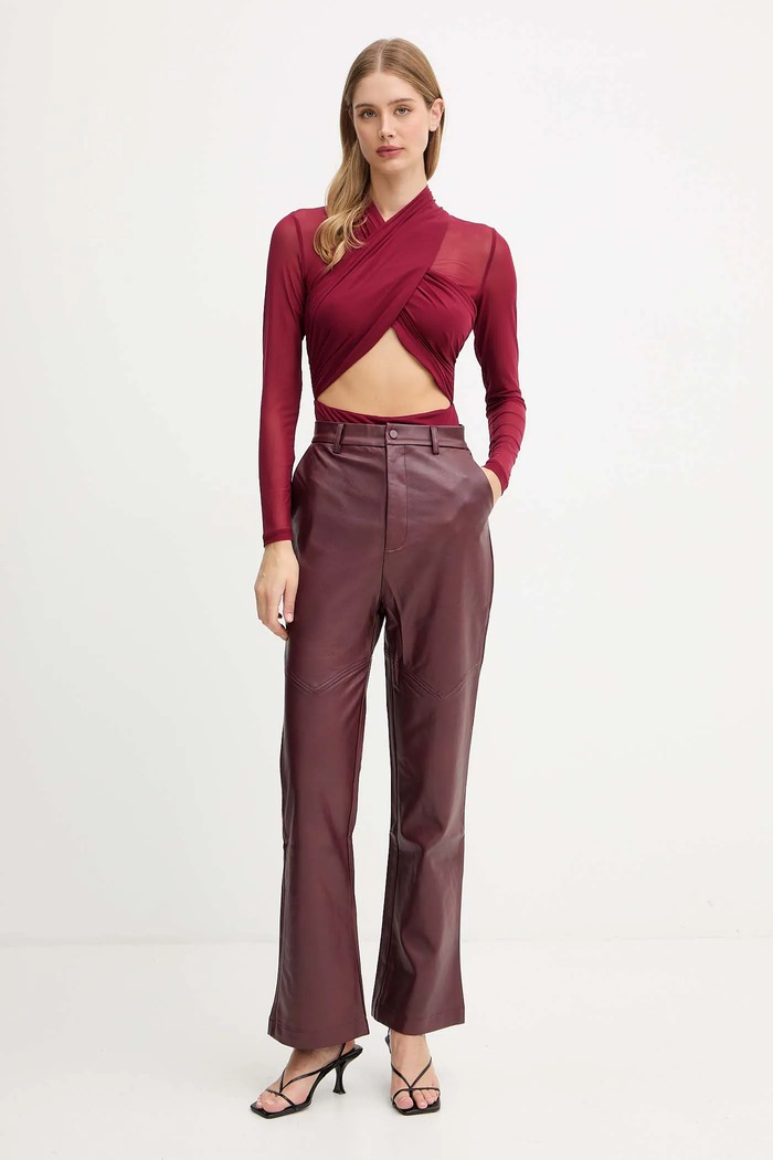 Bardot pantaloni 60077PB burgundia AW25