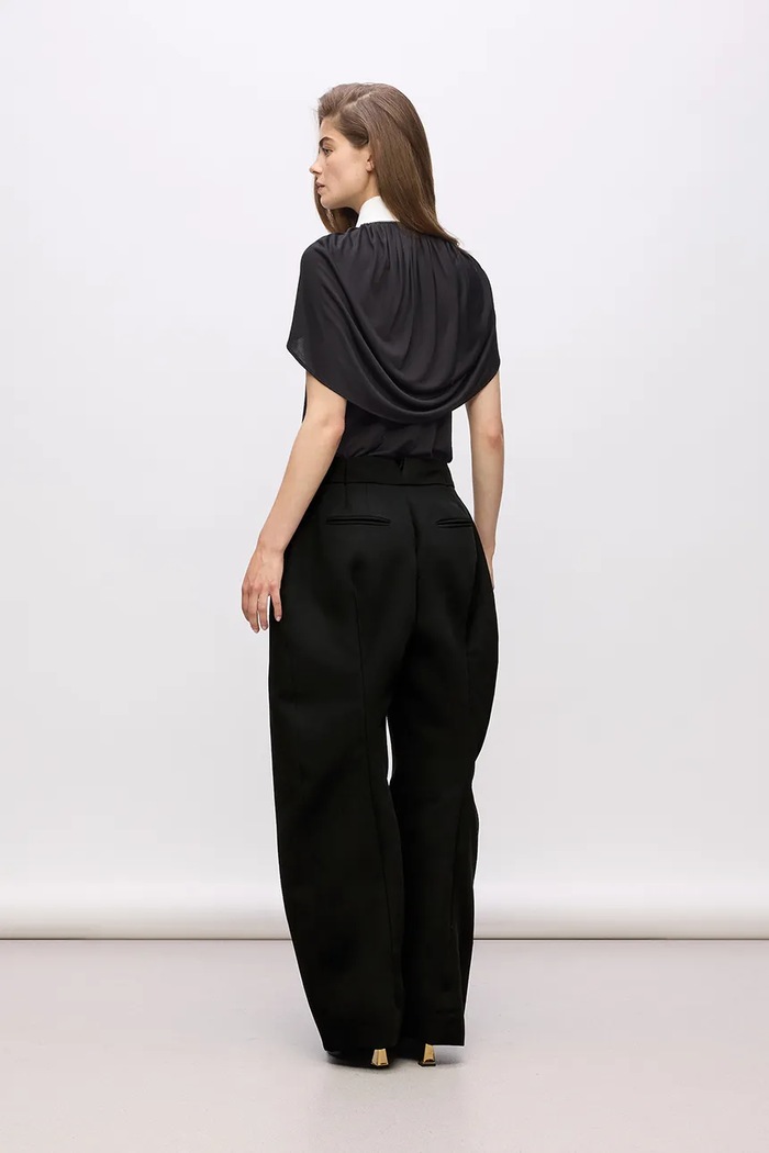 Nohavice s prímesou vlny Karl Lagerfeld Karl Lagerfeld Studio A4W10144 čierna AW25