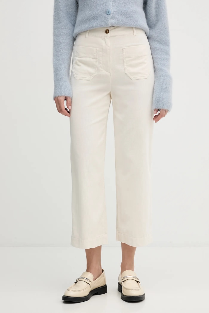United Colors of Benetton spodnie bawełniane bawełna beżowy 494BDE02I