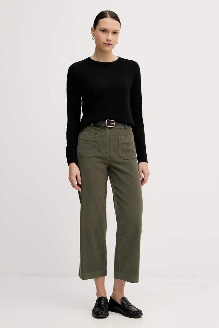 Bavlnené nohavice United Colors of Benetton 494BDE02I zelená AW25