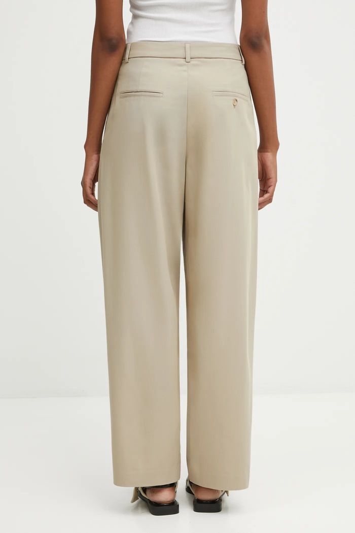 Clothing Maison Kitsuné trousers Double Pleated PW01106WT3019 beige