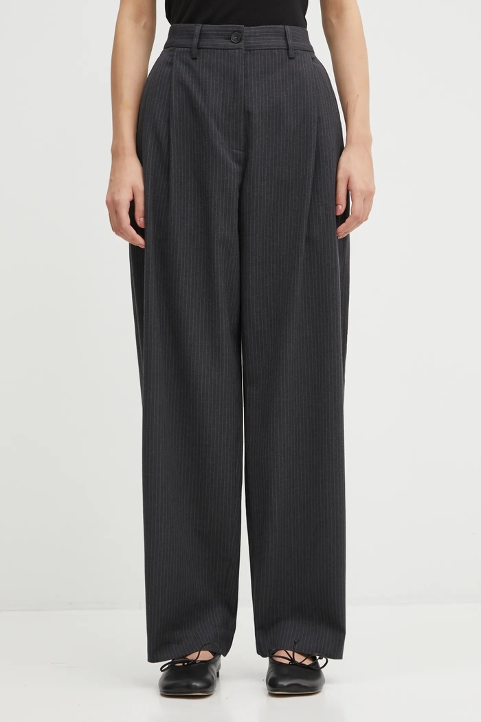 Maison Kitsuné Trousers with wool blend Double Pleated gray PW01126WT3022