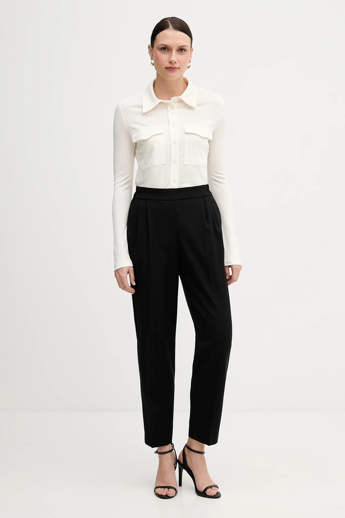 Nohavice Sisley 41YPLF043 čierna AW25