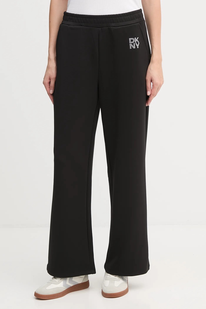 Dkny spodnie dresowe KNIT PANTS z elastanem czarny P5MF7CNZ