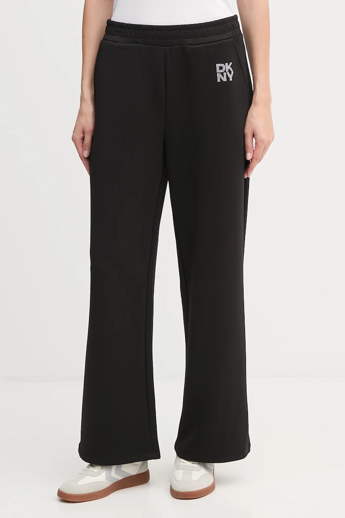 Dkny spodnie dresowe KNIT PANTS z elastanem czarny P5MF7CNZ