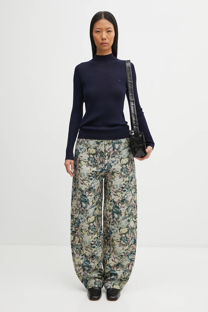 GANNI spodnie Tapestry Jacquard W0777 zielony