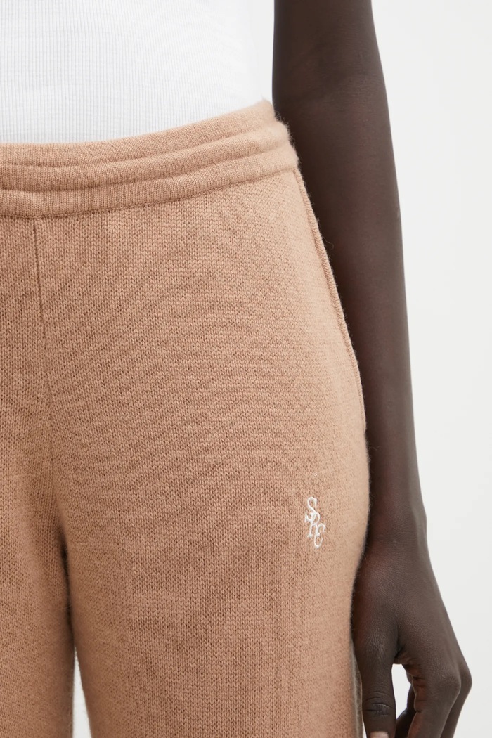 Sporty & Rich pantaloni de lână SRC Cashmere maro PA02764302BE02