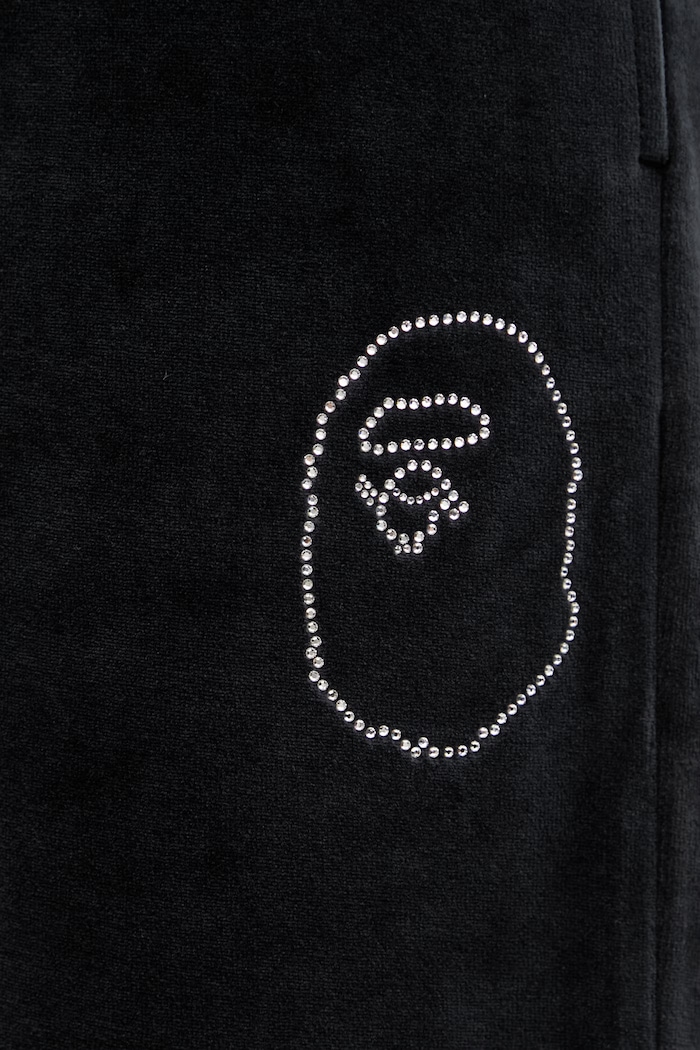 A Bathing Ape pantaloni de trening Crystal Stone Ape Head negru 001PTL802003L