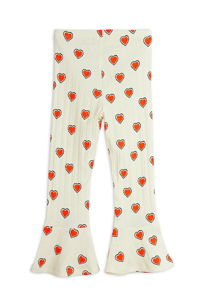 Mini Rodini spodnie dresowe dziecięce Outlined hearts 2563010511 beżowy AW25