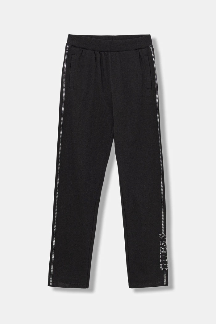 Detské bavlnené tepláky Guess bavlna čierna J5YQ12.KA6R4.9BYA