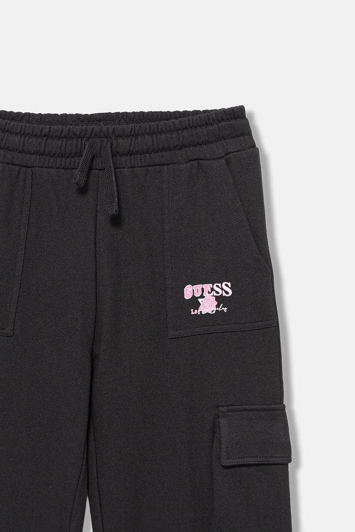 Dievča Detské bavlnené tepláky Guess J5YQ15.KA6R4.9BYA čierna