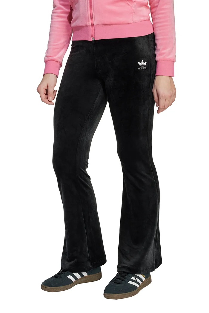 adidas Originals pantaloni tuta in velluto per bambini maglia nero JX2840
