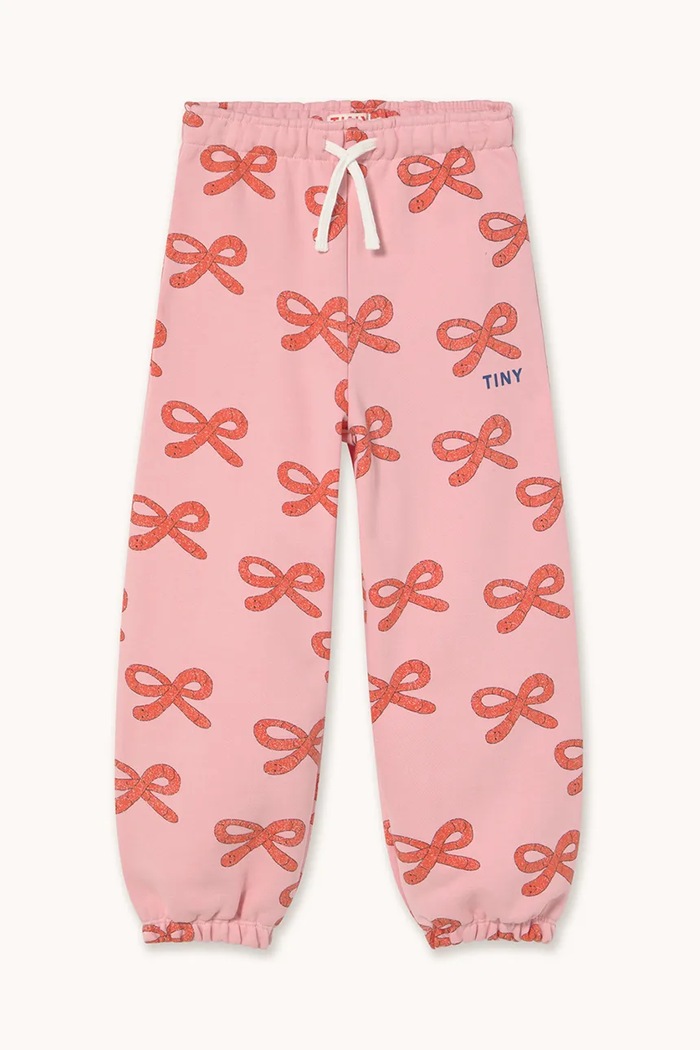 Tinycottons pantaloni de trening din bumbac pentru copii WORMS SWEATPANT AW25.076 roz AW25