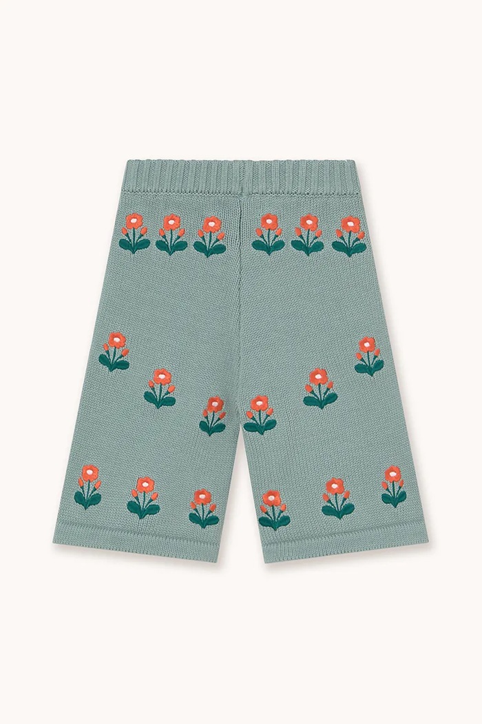 Nohavice pre bábätká Tinycottons FLOWERS BABY KNITTED PANT AW25.104 modrá AW25