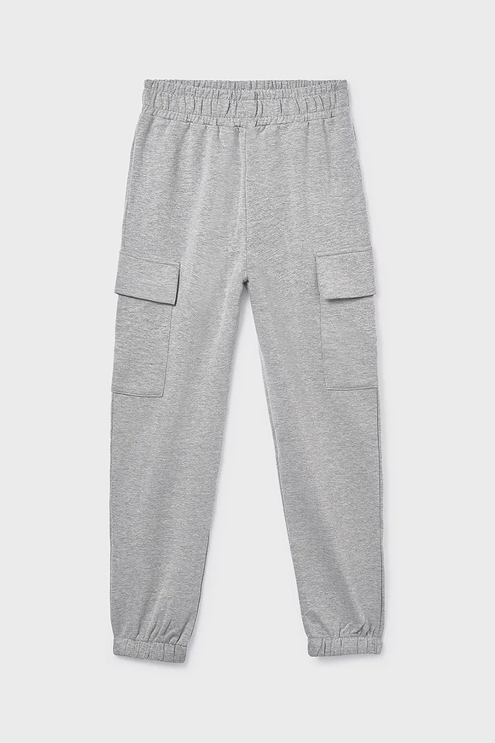 Παντελόνι φόρμας Mayoral jogger cargo πλεκτό ύφασμα γκρί 7578.8F.Junior.9BYA
