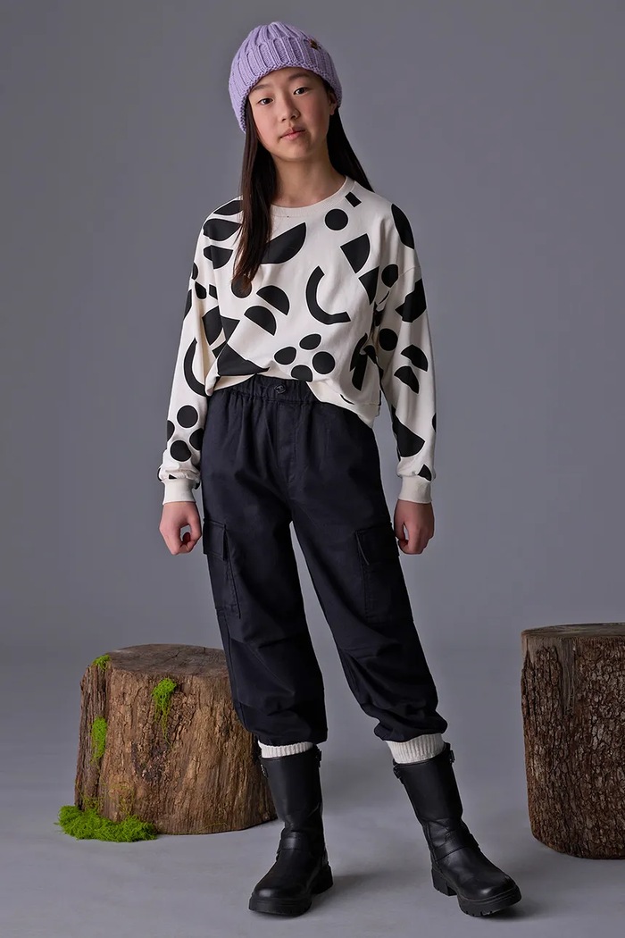 Mayoral spodnie dresowe jogger cargo dzianina czarny 7578.8F.Junior.9BYA