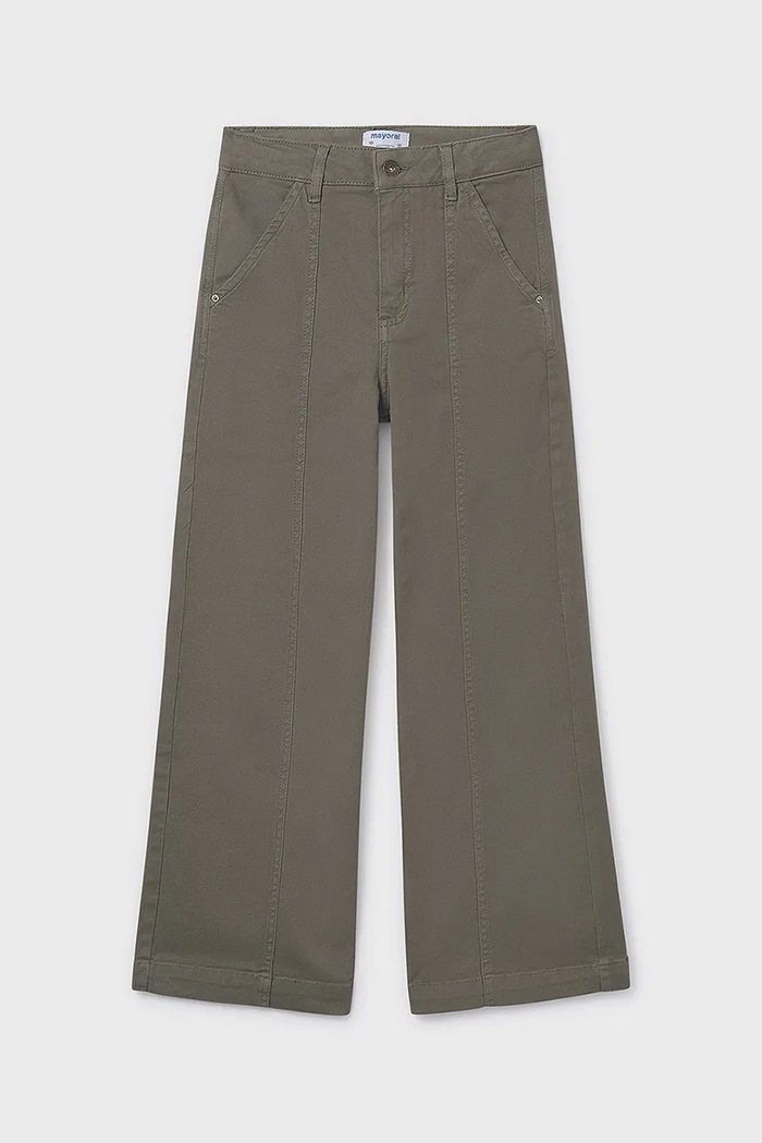 Detské nohavice Mayoral wide leg s elastanom zelená 7580.8G.Junior.9BYA