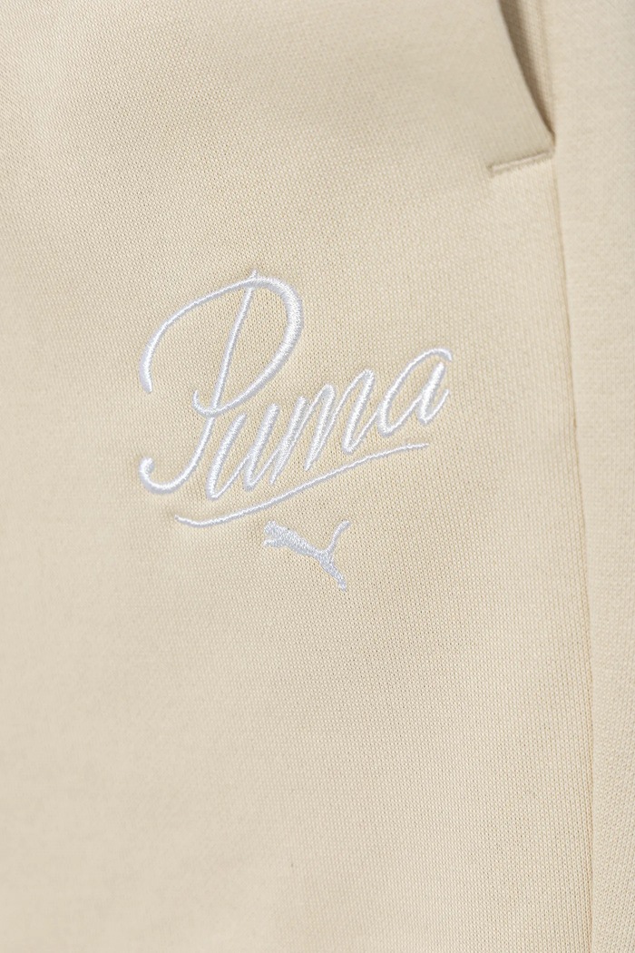 Fete Puma pantaloni de trening pentru copii ESS SCRIPT Sweatpants FL G 688729 bej
