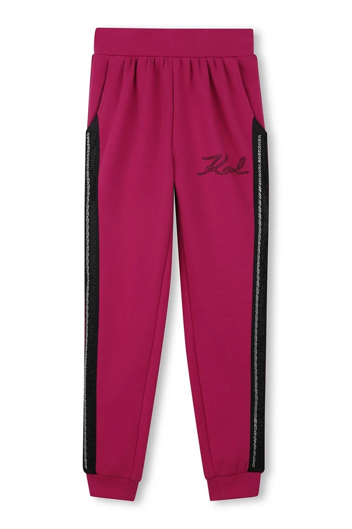 Karl Lagerfeld pantaloni de trening pentru copii Z30596.86.108 roz AW25