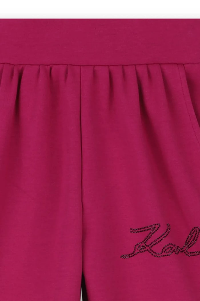 Karl Lagerfeld pantaloni de trening pentru copii roz Z30596.114.150