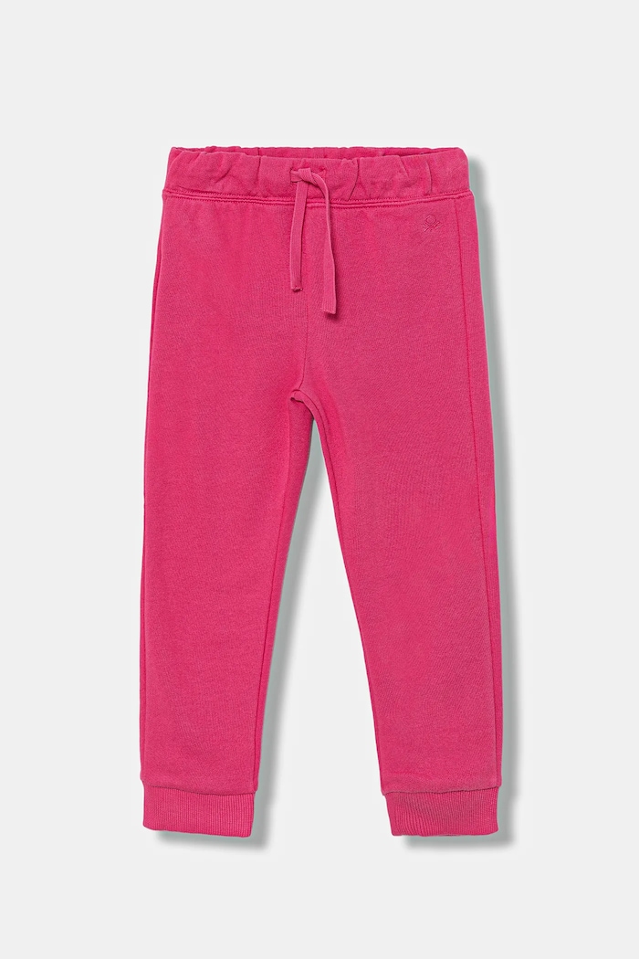 United Colors of Benetton gyerek pamut melegítőnadrág dzsörzé rózsaszín 3J70GF01N.P.Season.9BYA
