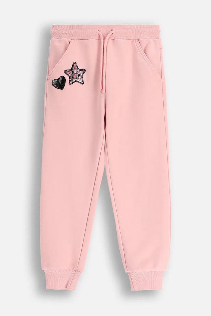 Coccodrillo pantaloni de trening din bumbac pentru copii ZC5120101CGK roz AW25