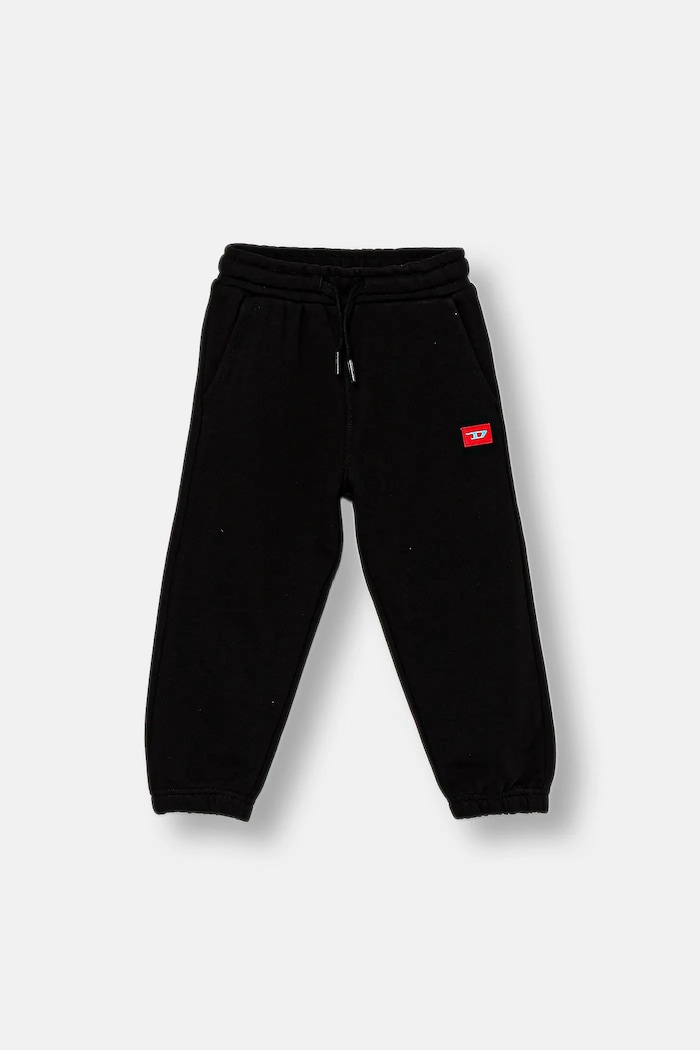 Detské bavlnené tepláky Diesel PXGIN TROUSERS melanž čierna J02461.0GEAD