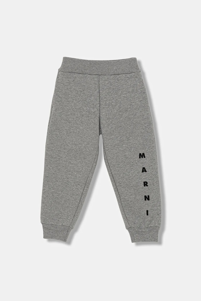 Detské tepláky Marni MP72U TROUSERS bavlna sivá M01218
