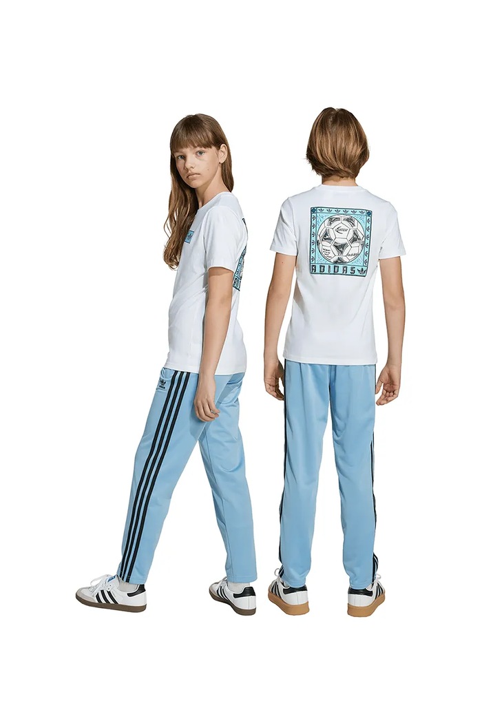 Otroški spodnji del trenirke adidas Originals JV8592 modra