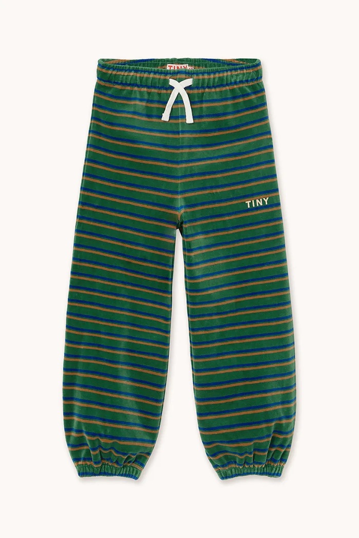 Παιδικό βαμβακερό παντελόνι Tinycottons DUO STRIPES SWEATPANT AW25.252 τιρκουάζ AW25
